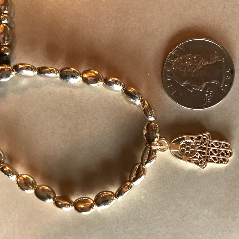 Women’s gold grey black stretch bracelet - Picture 5 of 5